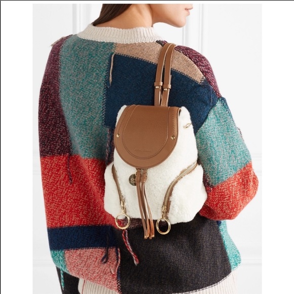 ❌SOLD! ❌Chloe Leather paneled Shearling Backpack - Picture 6 of 6